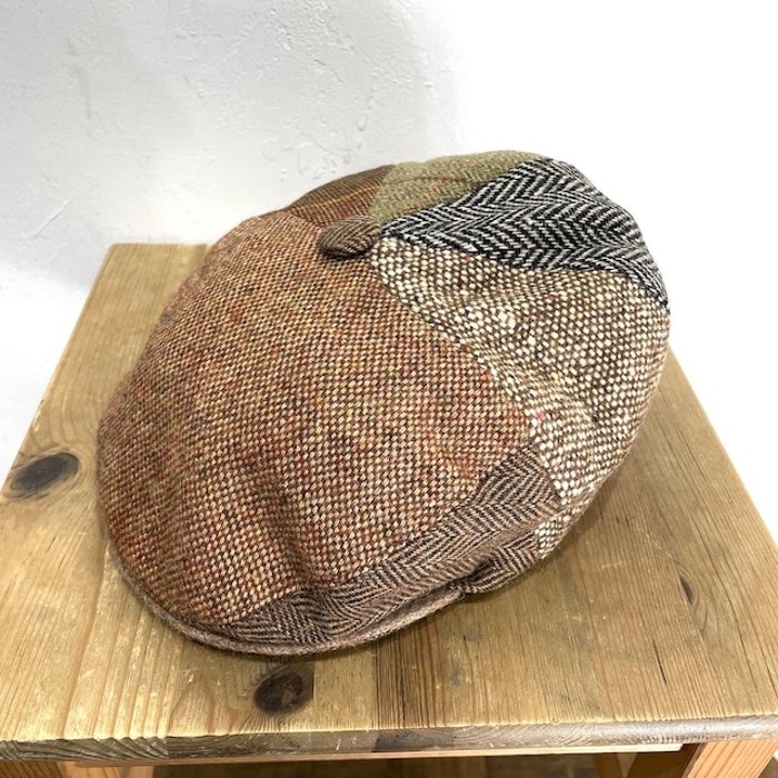 patchwork pattern wool tweed hunting cap | Vintage.City 빈티지숍, 빈티지 코디 정보
