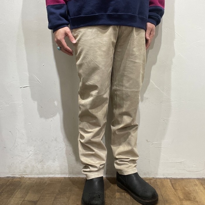 nubuck leather tapered pants | Vintage.City 古着屋、古着コーデ情報を発信
