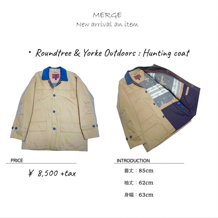 RoundTree&Yorke Outdoors : Hunting coat | Vintage.City 古着屋、古着コーデ情報を発信