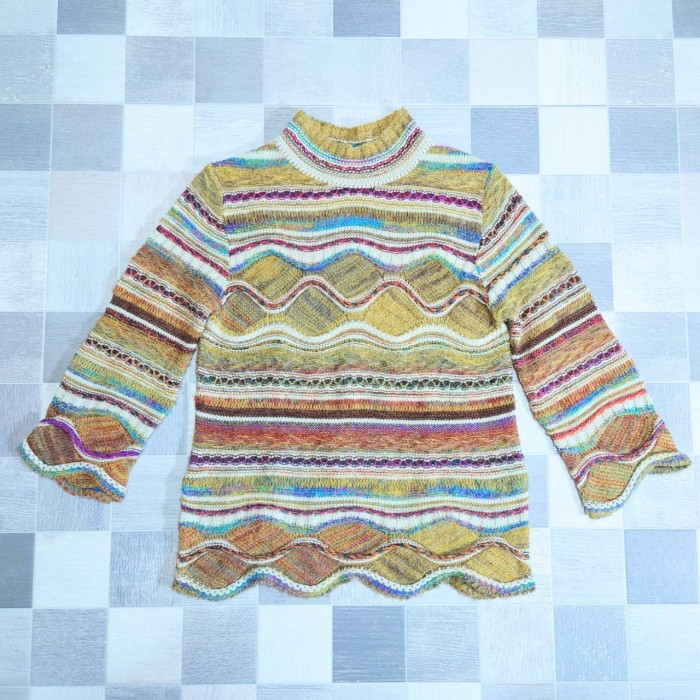 Constabull 3D 立体編み モックネック 七分袖 ニット セーター | Vintage.City 古着屋、古着コーデ情報を発信