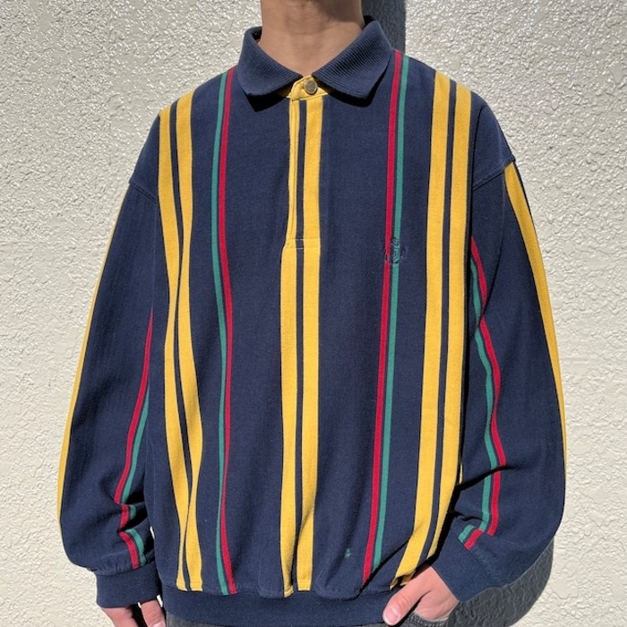 90s- デザインラガーシャツ マルチカラー ストライプ 刺繍ロゴ M | Vintage.City 빈티지숍, 빈티지 코디 정보