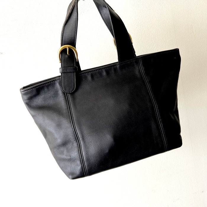 Old Coach "Black" Leather Mini Tote Bag | Vintage.City 古着屋、古着コーデ情報を発信