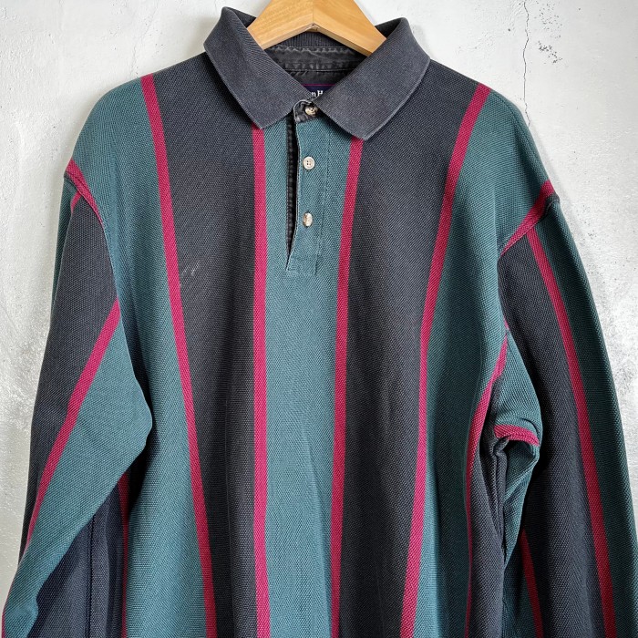 90‘s ストライプ柄　長袖ポロシャツ　　　lshｰ44 | Vintage.City 古着屋、古着コーデ情報を発信