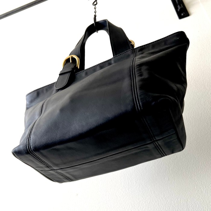 Old Coach "Black" Leather Mini Tote Bag | Vintage.City 빈티지숍, 빈티지 코디 정보