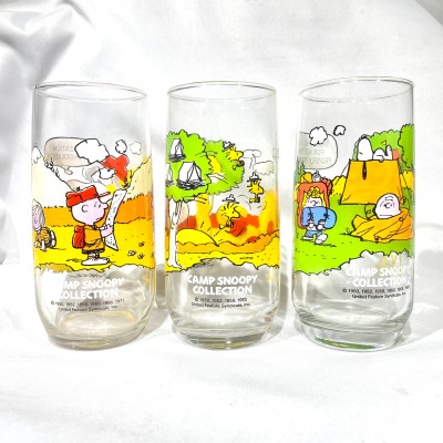80s camp snoopy collection glass tumbler | Vintage.City ヴィンテージ 古着