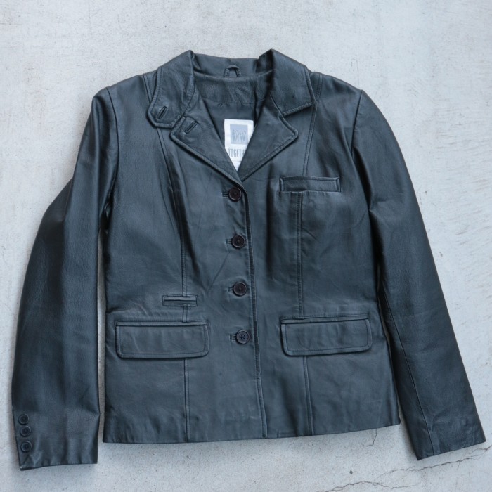 Vintage leather tailored jacket | Vintage.City 빈티지숍, 빈티지 코디 정보