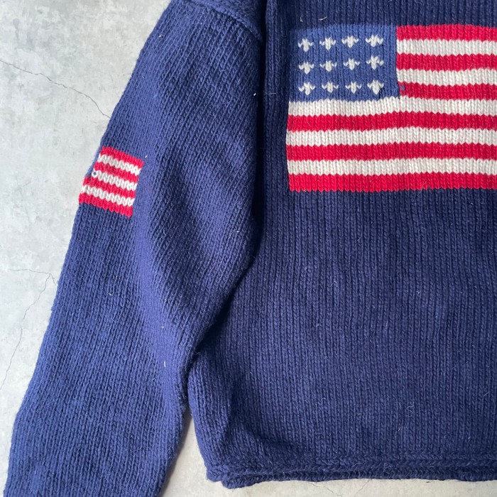 USA flag mock neck ecuador knit sweater | Vintage.City Vintage Shops, Vintage Fashion Trends