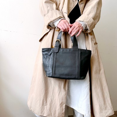 Old Coach "Black" Leather Mini Tote Bag | Vintage.City ヴィンテージ 古着