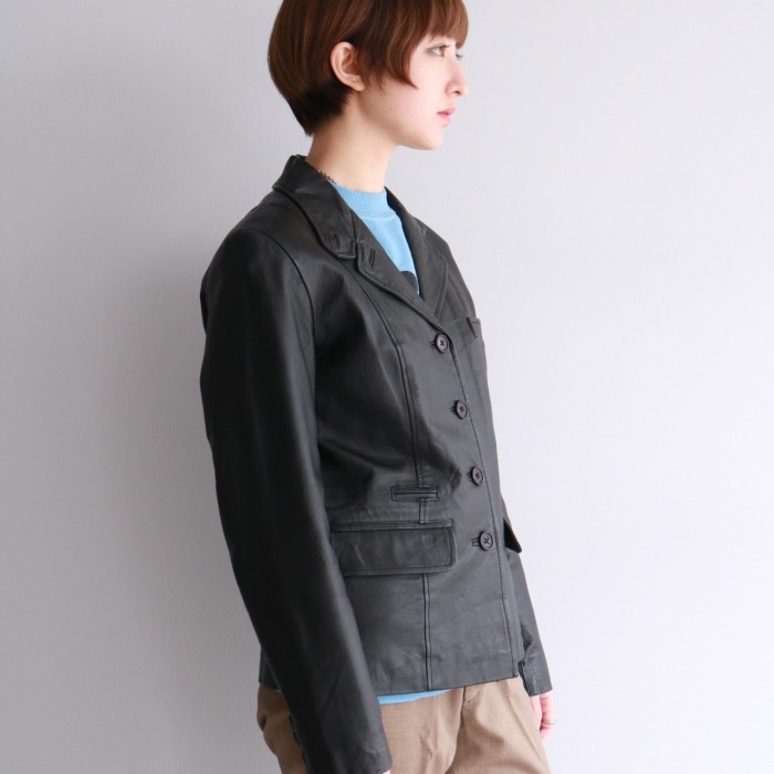Vintage leather tailored jacket | Vintage.City 古着屋、古着コーデ情報を発信