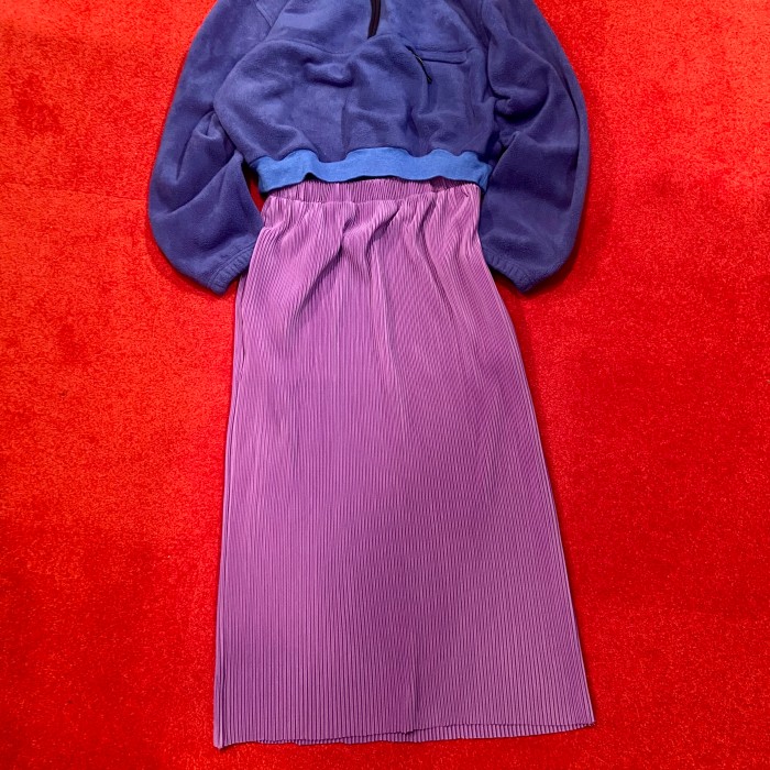 パープルプリーツタイトスカート | Vintage.City 古着屋、古着コーデ情報を発信