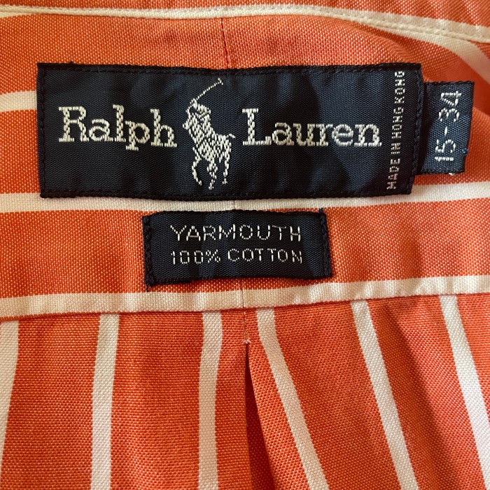 RALPH LAUREN ストライプ 長袖 ボタン シャツ オレンジ | Vintage.City 古着屋、古着コーデ情報を発信