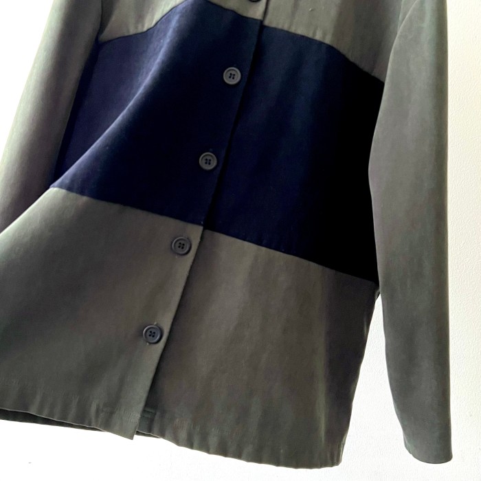 Vintage Bi-color Design Fake Suede Shirt | Vintage.City 빈티지숍, 빈티지 코디 정보