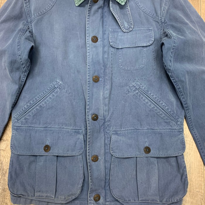 90'S RALPH LAUREN コットン ハンティングジャケット ブルー | Vintage.City 빈티지숍, 빈티지 코디 정보
