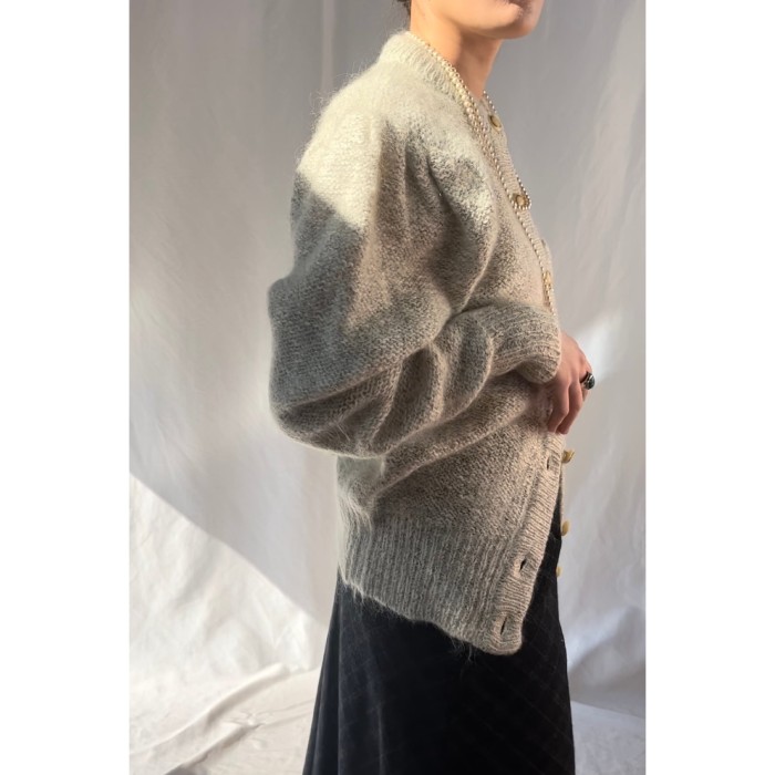 Mohair mix puff shoulder knit cardigan | Vintage.City 古着屋、古着コーデ情報を発信