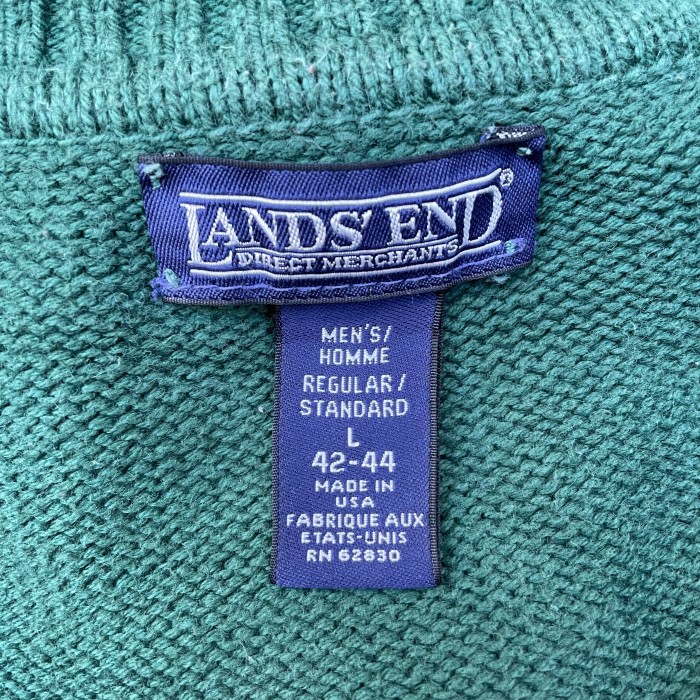 LANDS’ END アメリカ製 ミドルゲージコットンニット | Vintage.City 古着屋、古着コーデ情報を発信