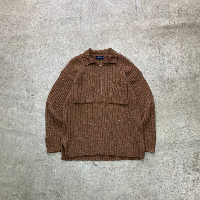 Vintage Half-Zip Knit Polo Shirt | Vintage.City 古着屋、古着コーデ情報を発信