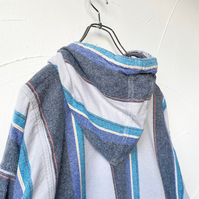Stripe hoodie シャツパーカー | Vintage.City 古着屋、古着コーデ情報を発信
