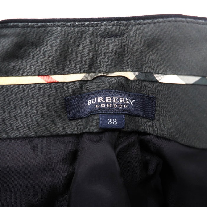 BURBERRY スラックスパンツ 38 ネイビー ストライプ ウール 日本製 | Vintage.City 古着屋、古着コーデ情報を発信