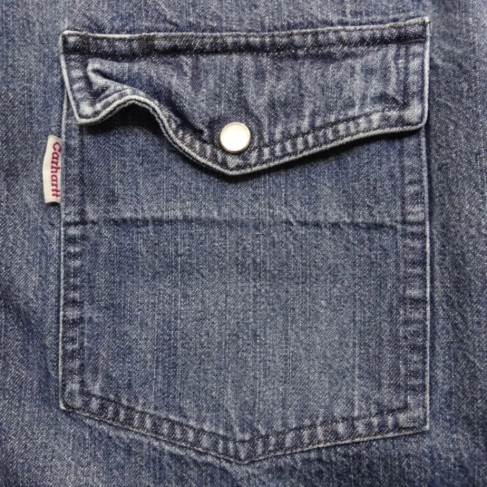 カーハート デニムシャツ L ブルー ウエスタンシャツ 胸ポケット 長袖 ボタン | Vintage.City 빈티지숍, 빈티지 코디 정보