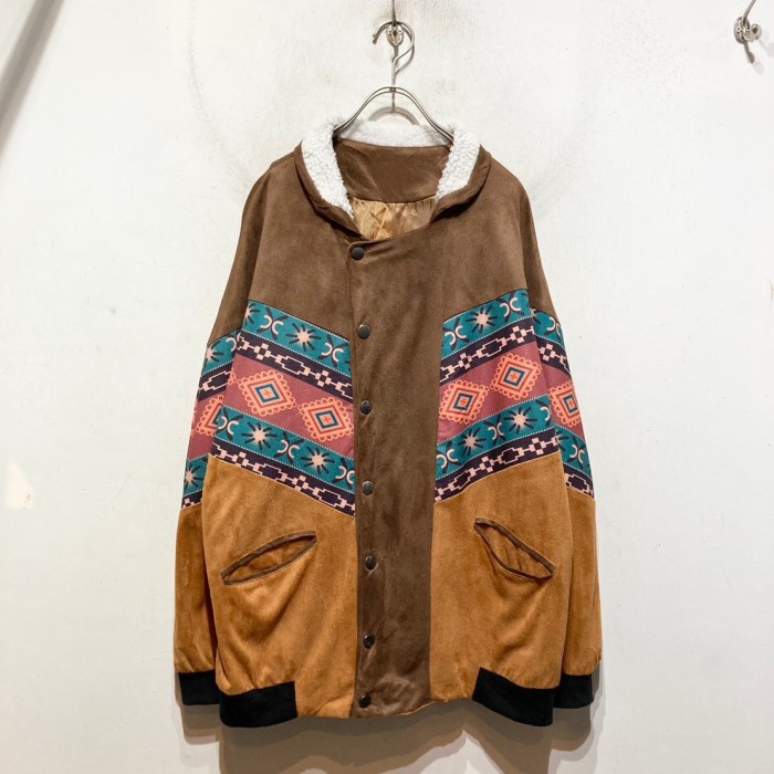 OLD Switching Fake Suede Jacket | Vintage.City 古着屋、古着コーデ情報を発信