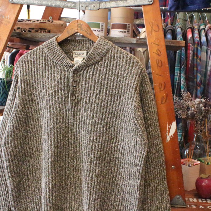 L.L.Bean half button cotton knit | Vintage.City 古着屋、古着コーデ情報を発信