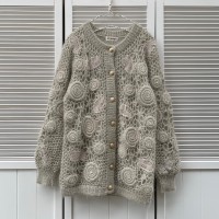 leaf & swirl crochet cardigan | Vintage.City ヴィンテージ 古着