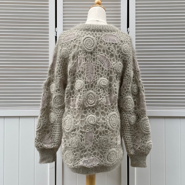 leaf & swirl crochet cardigan | Vintage.City 빈티지숍, 빈티지 코디 정보