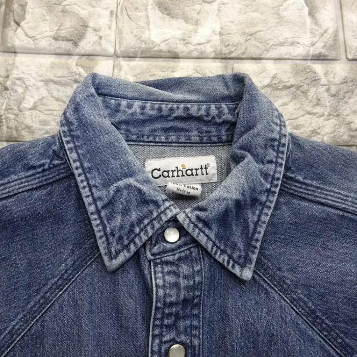 カーハート デニムシャツ L ブルー ウエスタンシャツ 胸ポケット 長袖 ボタン | Vintage.City 빈티지숍, 빈티지 코디 정보