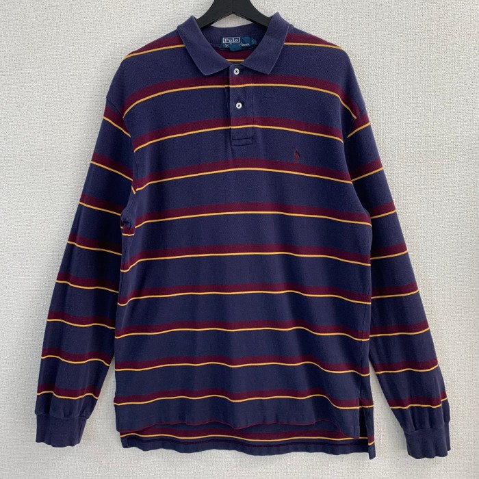 90s ポロラルフローレン ラガーシャツ ボーダー ワンポイントロゴ L | Vintage.City 古着屋、古着コーデ情報を発信