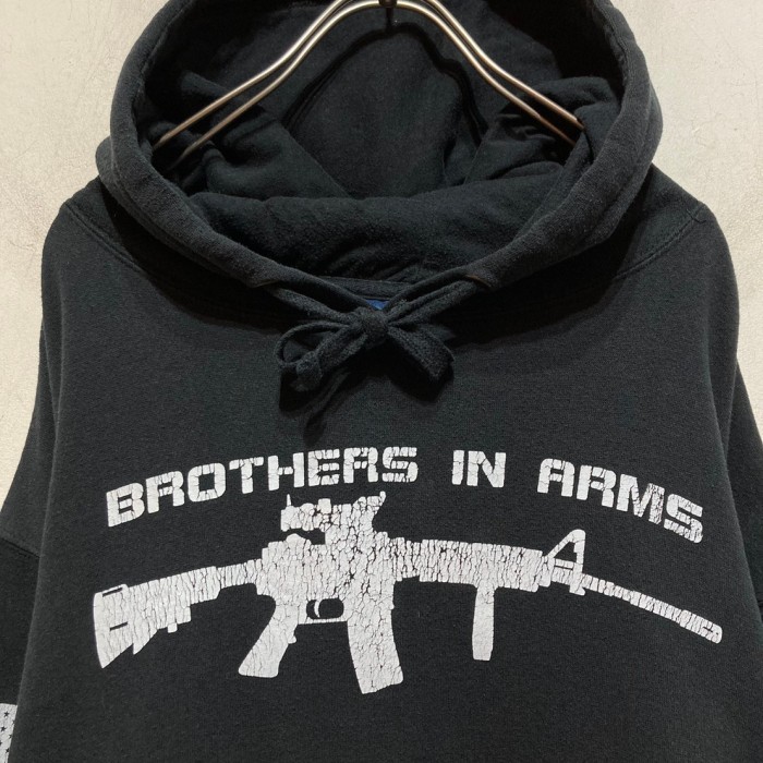 “BROTHERS IN ARMS” Sleeve Print Hoodie | Vintage.City Vintage Shops, Vintage Fashion Trends
