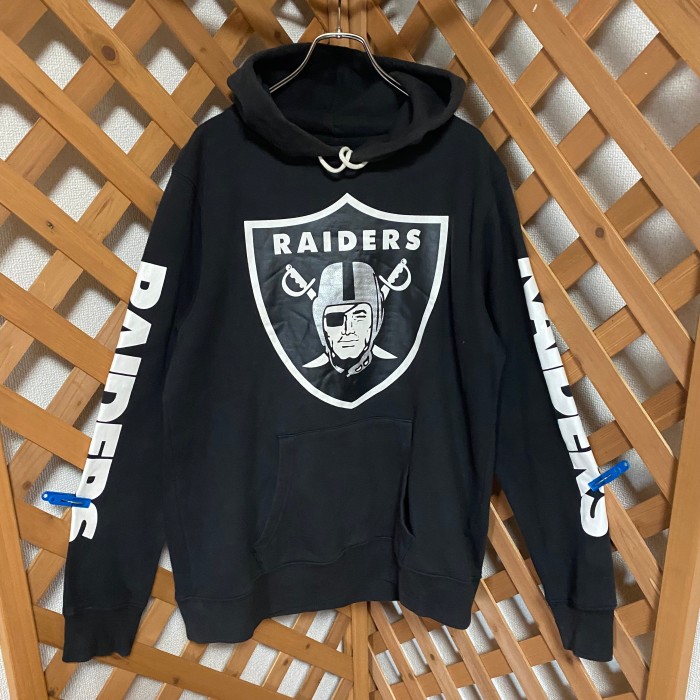 NFL RAIDERS レイダース プルオーバーパーカー ブラック　古着 | Vintage.City 빈티지숍, 빈티지 코디 정보