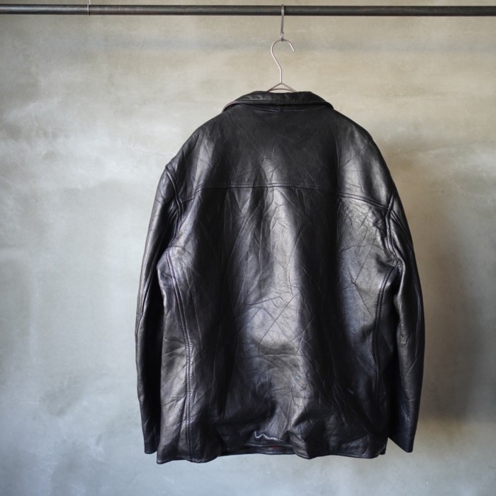 French Leather Car Coat / フレンチレザーカーコート | Vintage.City 古着屋、古着コーデ情報を発信