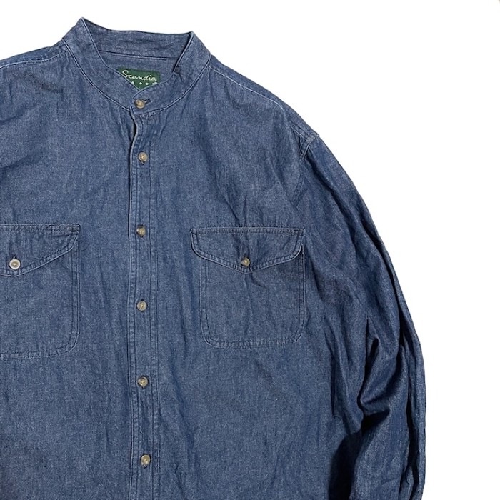 " woods " denim stand collar shirts | Vintage.City 빈티지숍, 빈티지 코디 정보
