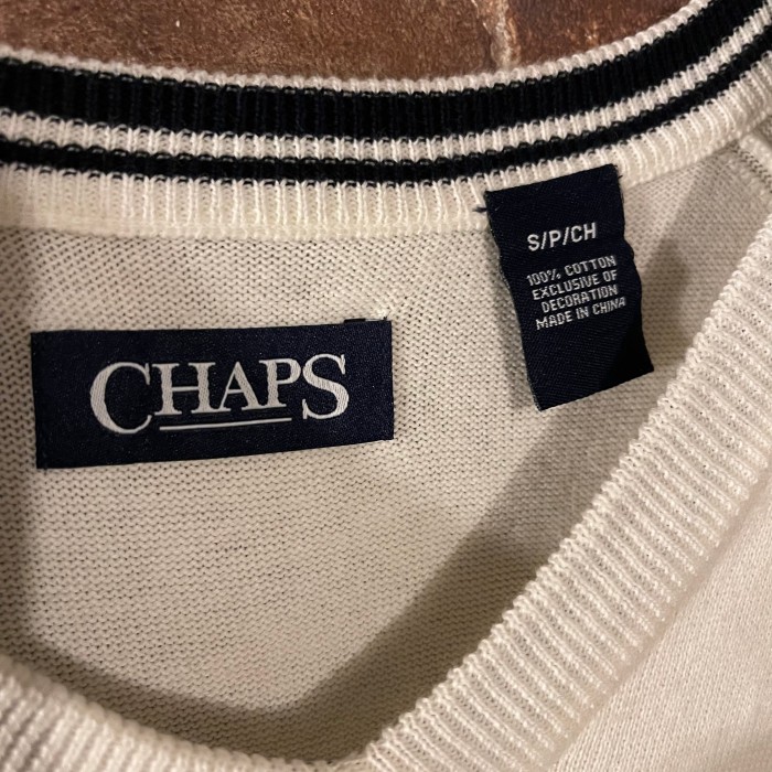 90’s CHAPS ホワイト ニットベスト | Vintage.City 古着屋、古着コーデ情報を発信