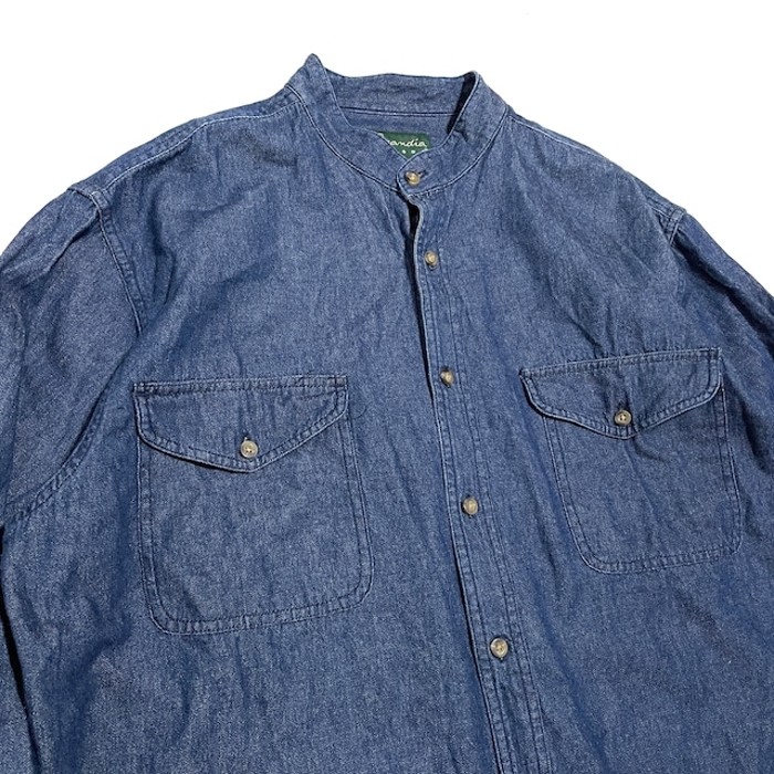 " woods " denim stand collar shirts | Vintage.City 古着屋、古着コーデ情報を発信