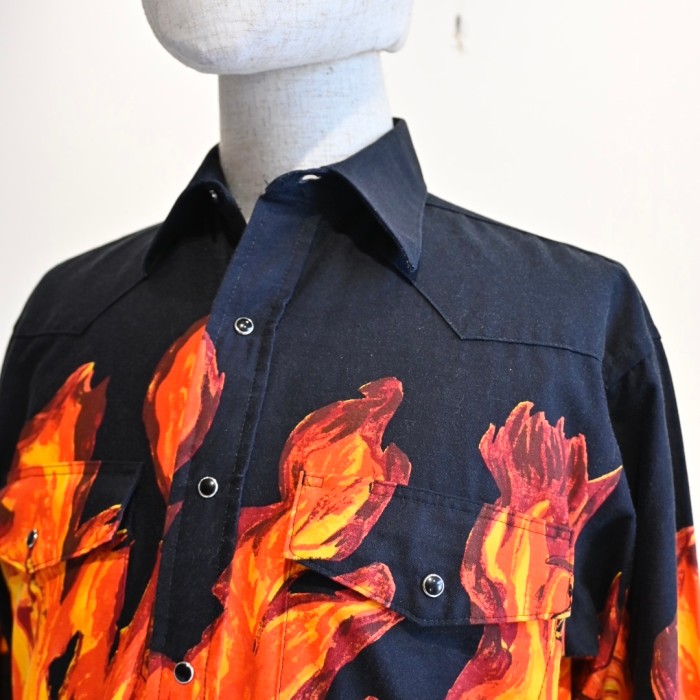 WRANGLER fire shirt | Vintage.City Vintage Shops, Vintage Fashion Trends
