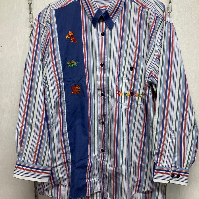 ZANOBETTIストライプシャツ 長袖シャツ ボタンダウンシャツ 48 | Vintage.City 古着屋、古着コーデ情報を発信