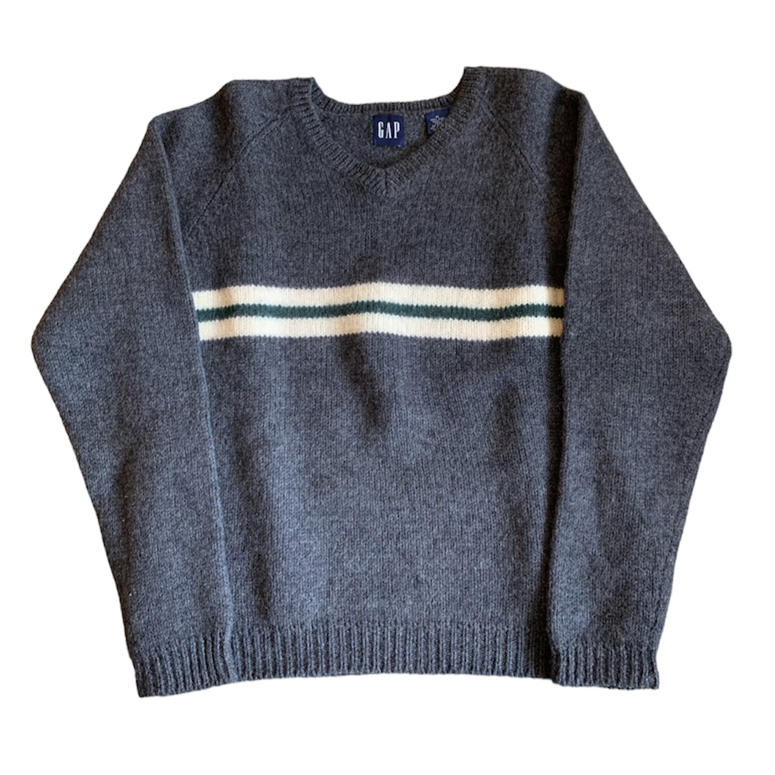 00s gap lined v neck wool knit | Vintage.City