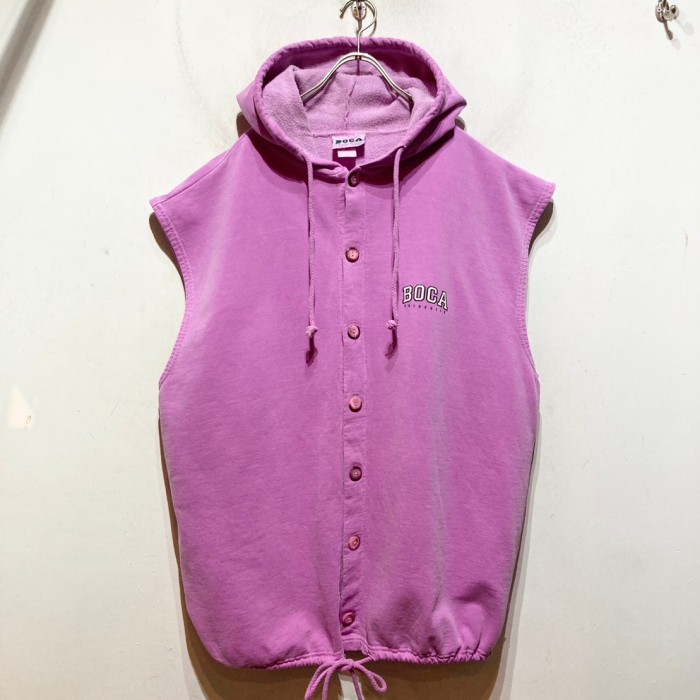 90’s “BOCA” Hooded Sweat Vest | Vintage.City Vintage Shops, Vintage Fashion Trends
