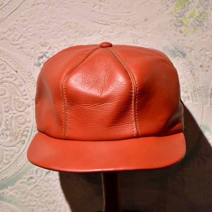 us 1960's red leather cap | Vintage.City 古着屋、古着コーデ情報を発信