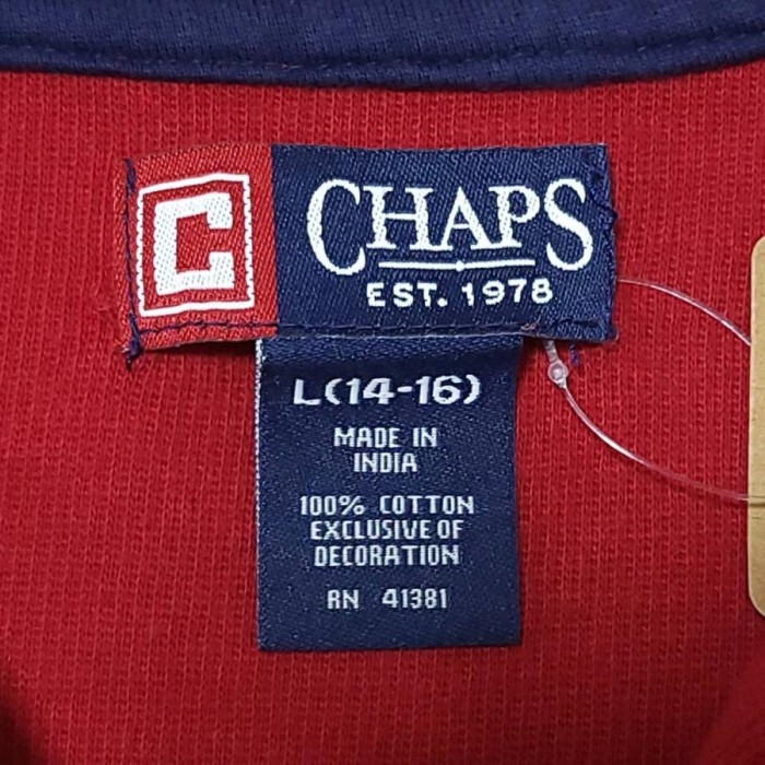 【726】CHAPS（チャップス ）ハーフジップ キッズサイズL（14‐16） | Vintage.City 古着屋、古着コーデ情報を発信