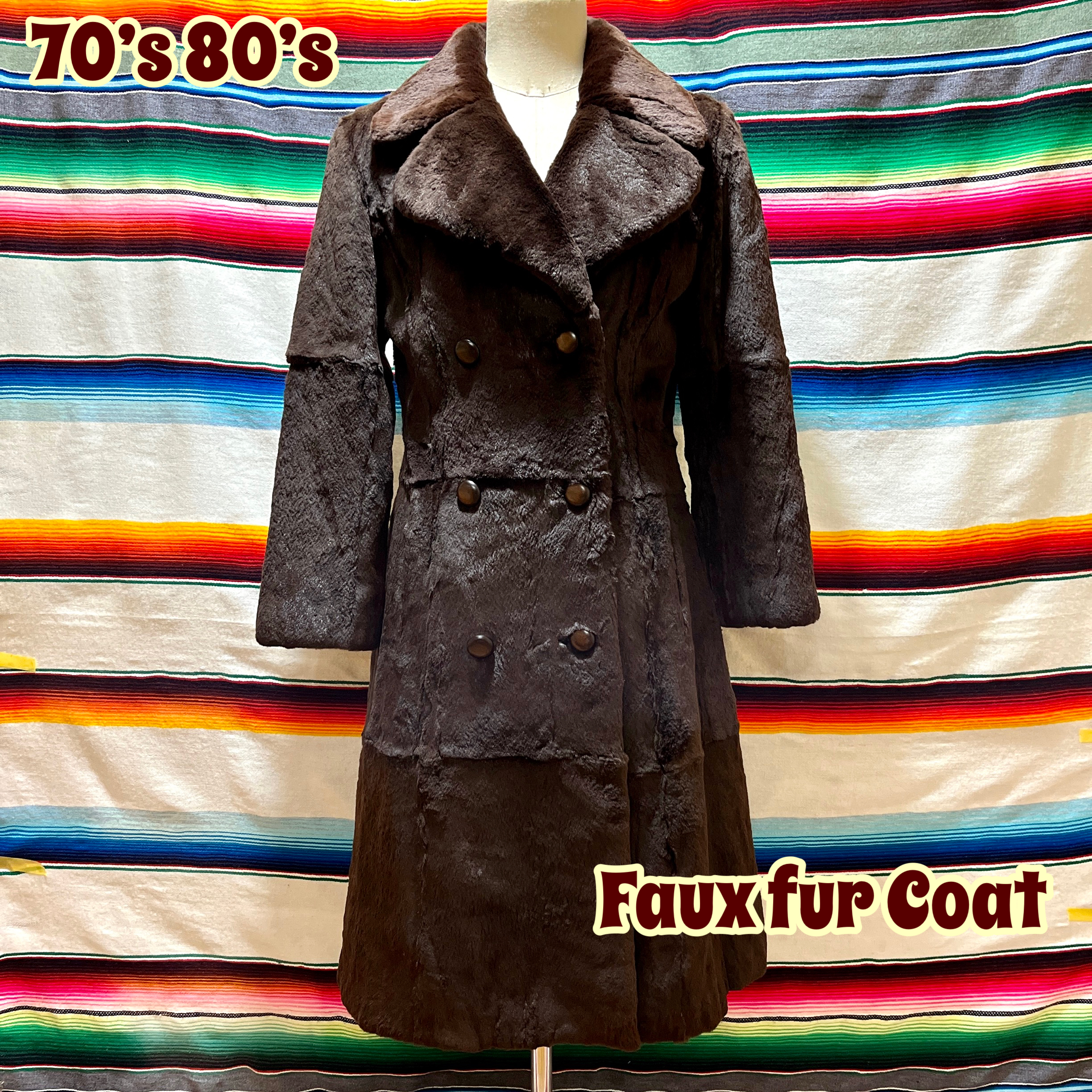 70s Vintage Fake Fur Coat フェイクファーコート
