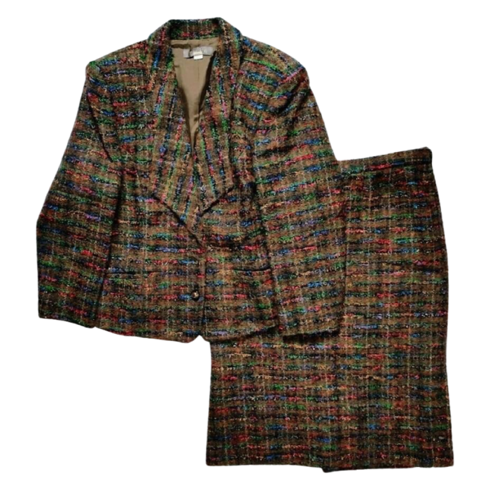 Remalon Co-ord Jacket & Skirt Tweed | Vintage.City 빈티지숍, 빈티지 코디 정보