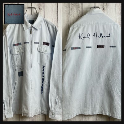 KARL HELMUT   刺繍デザイン バックプリント ジップアップシャツ | Vintage.City 古着屋、古着コーデ情報を発信
