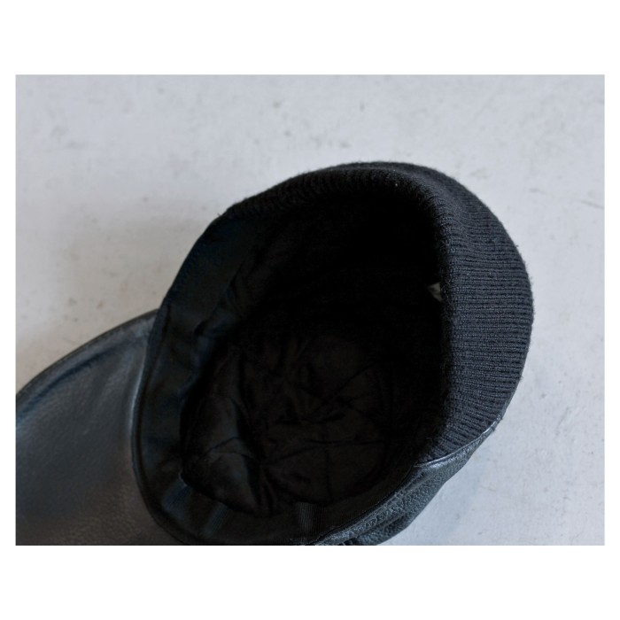 Italian Vintage Black Leather Cap | Vintage.City 빈티지숍, 빈티지 코디 정보