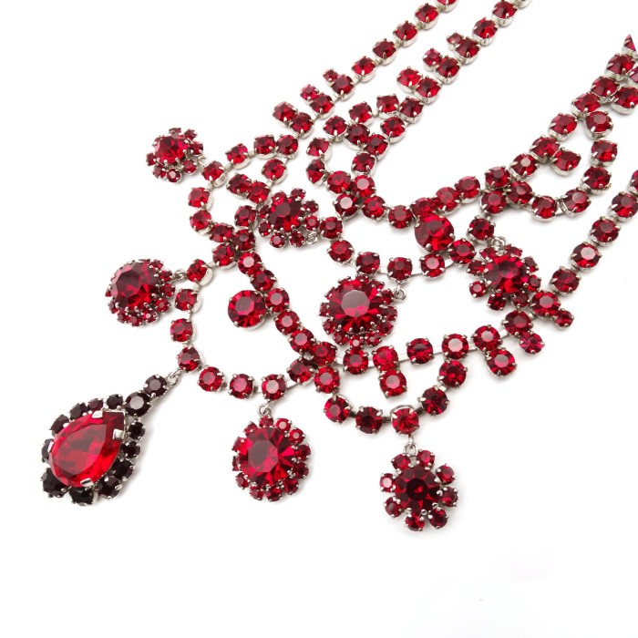 70s Vintage Red Rinstone Necklace | Vintage.City 古着屋、古着コーデ情報を発信