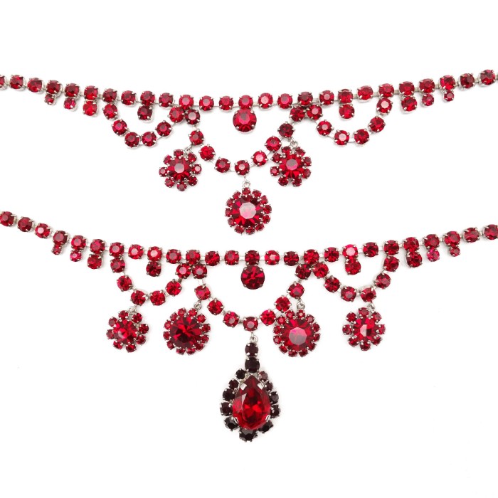 70s Vintage Red Rinstone Necklace | Vintage.City 古着屋、古着コーデ情報を発信