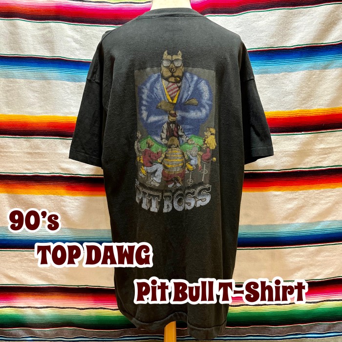 レトロマッチラベル 北欧デザイン 鳥 90's TOP DAWG Pitbull T-Shirt 通販