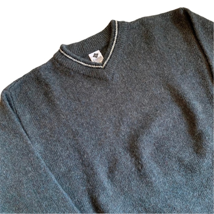 90s columbia v neck shetland wool knit | Vintage.City 古着屋、古着コーデ情報を発信