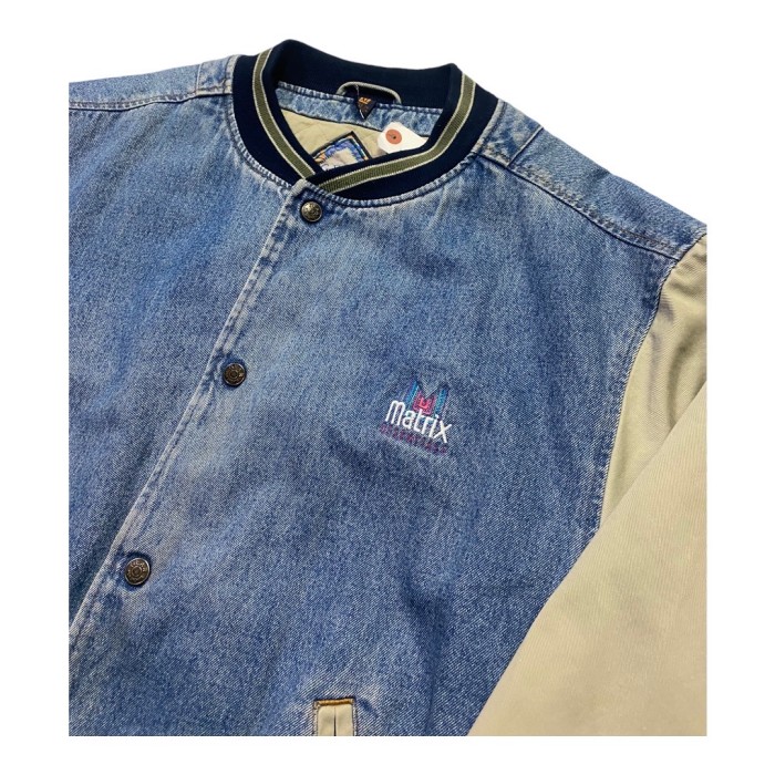 90s denim stadium jacket | Vintage.City 古着屋、古着コーデ情報を発信